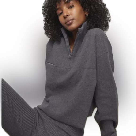 Lunya Good In Bed Soft Grey Pullover Sweater Jacket Sz M - Picture 1 of 6